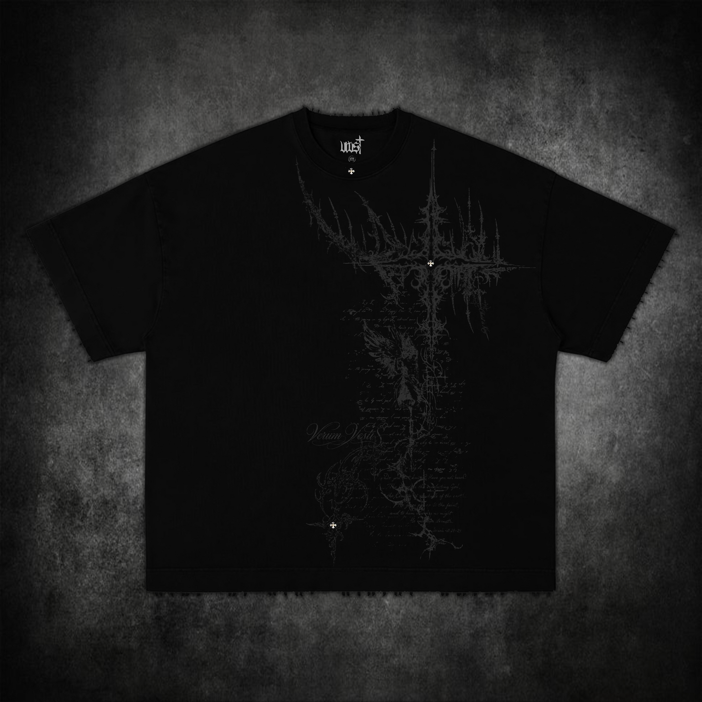 Crucifix Oversized Tee - Shadow