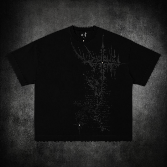 Crucifix Oversized Tee - Shadow