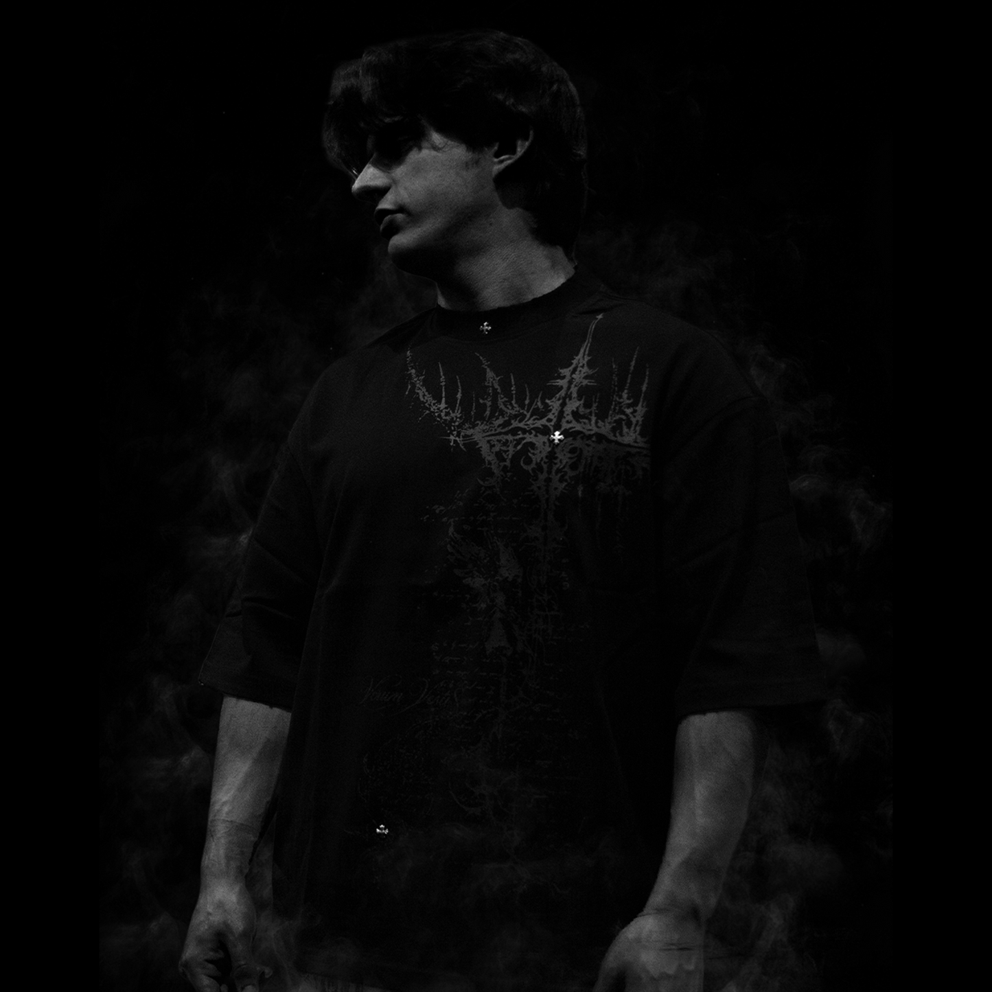 Crucifix Oversized Tee - Shadow